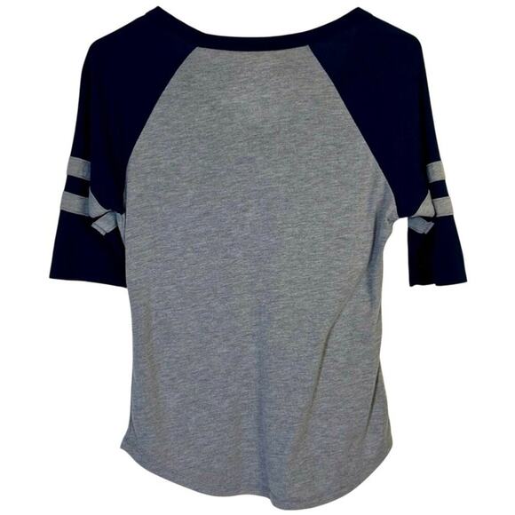 Disney The Little Mermaid Gray & Navy Raglan Sleeve Graphic Tee Size Small - Picture 2 of 6